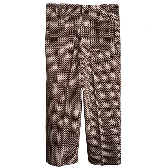 Jules & Leopold Geometric Print Wide Leg Pants Black Gold Beige Size Large - Picture 3 of 12